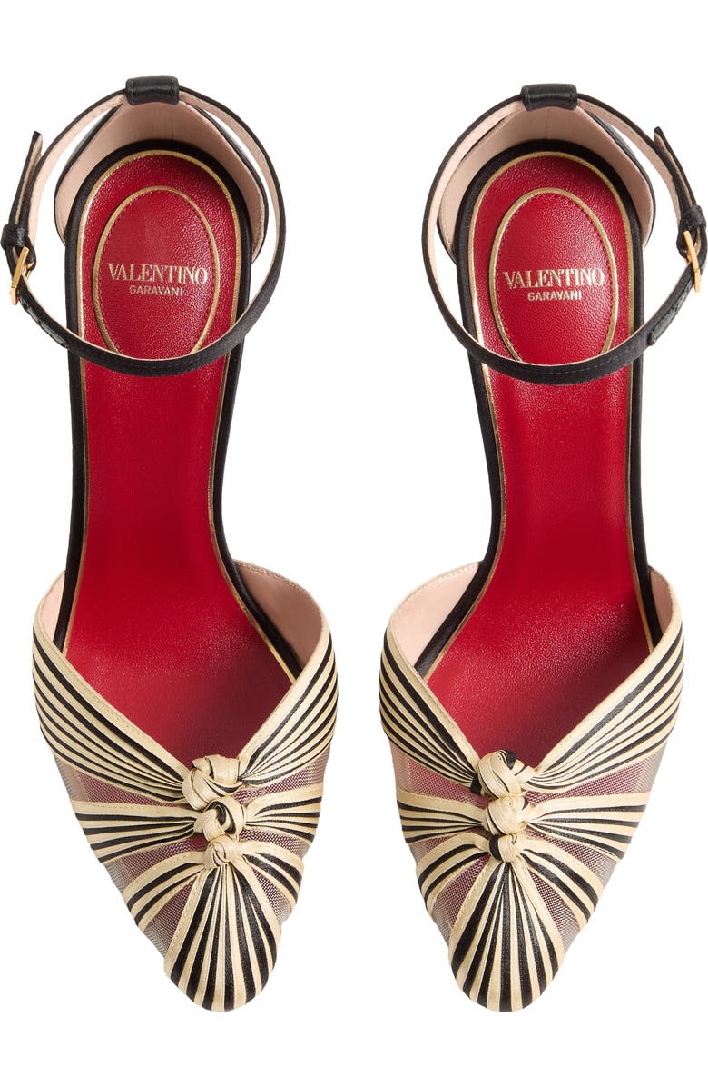 Valentino Annine Satin Ankle Strap Pump, Alternate, color, Black/ Beige