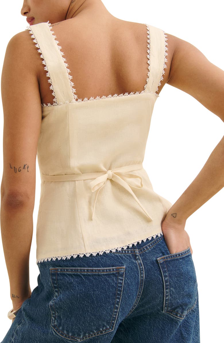 Reformation Viola Linen Tank, Alternate, color, Sugar