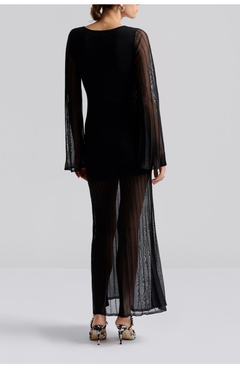 Malina Haisley Sheer Knitted Maxi Dress, Alternate, color, Black
