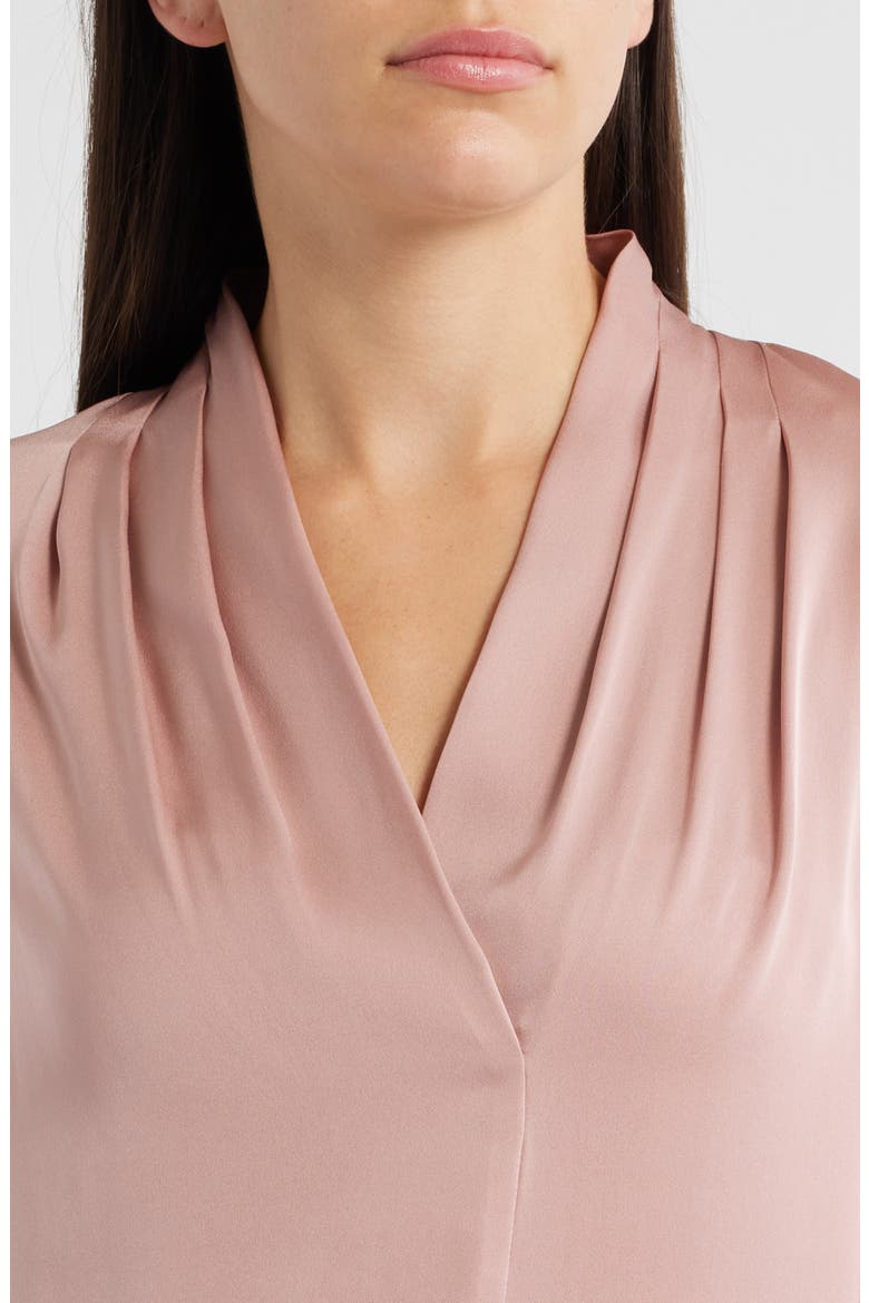 Nellie Pleated Stretch Silk Top, Alternate, color, VINTAGE ROSE