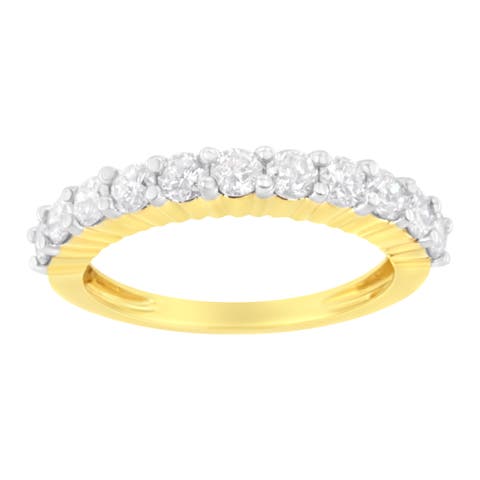 IGI Certified 10K Gold 1.0 Cttw Diamond Fluted Band Wedding Ring