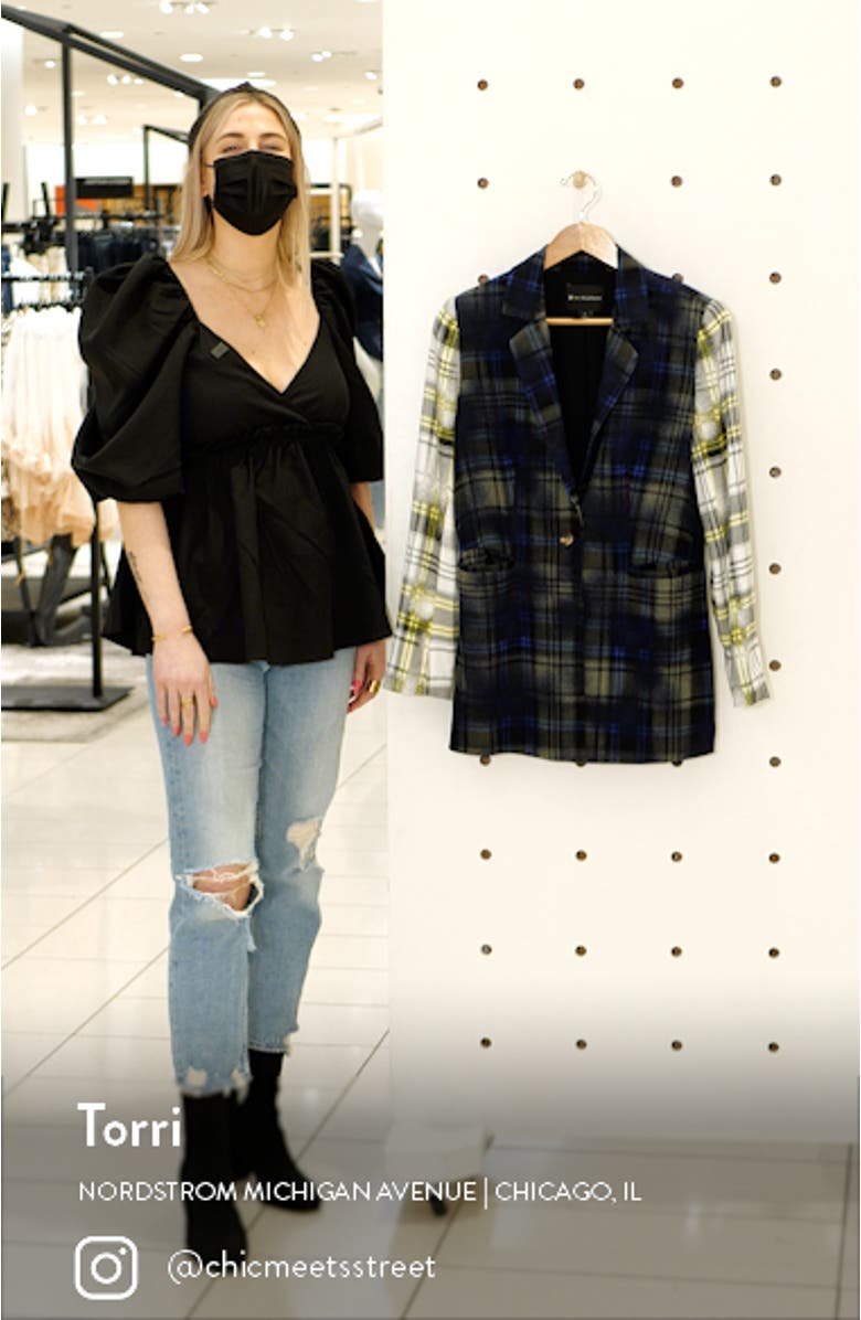 Plaid One-Button Blazer, sales video thumbnail