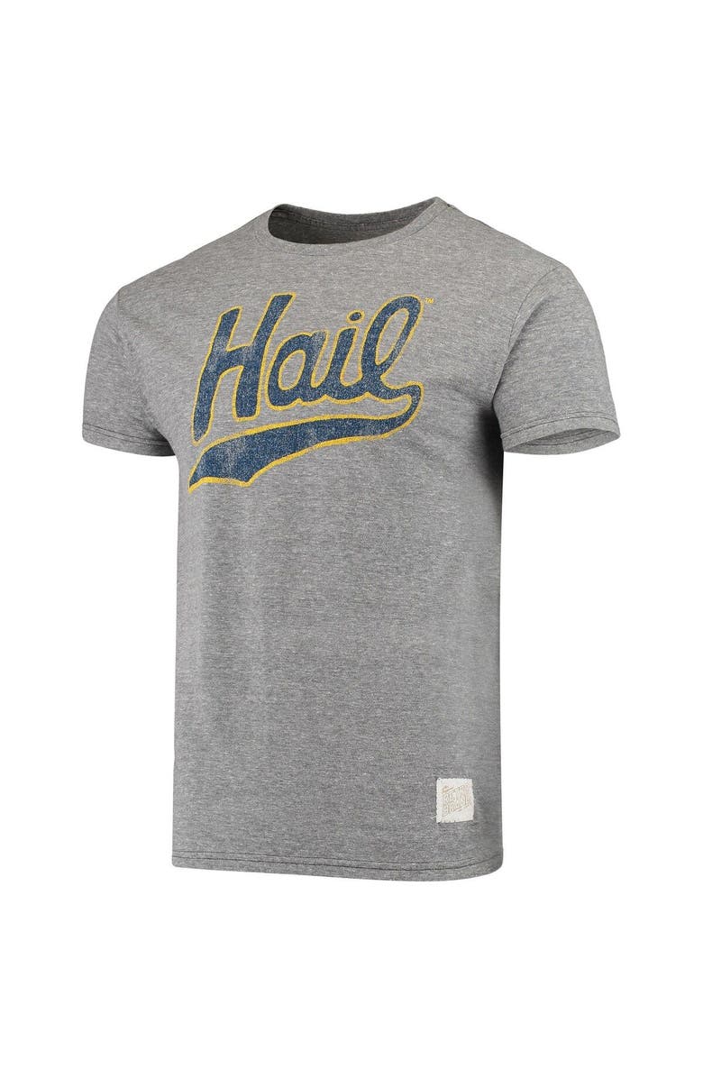 Retro Brand Men's Original Retro Brand Heathered Gray Michigan Wolverines Vintage Hail Tri-Blend T-Shirt, Alternate, color, Heather Gray