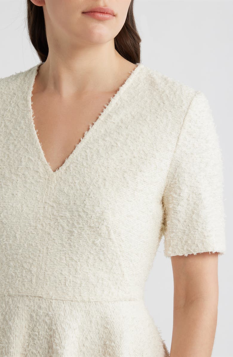 BOSS Daletar1 Tweed Skater Dress, Alternate, color, Soft Cream Eyelash Tweed