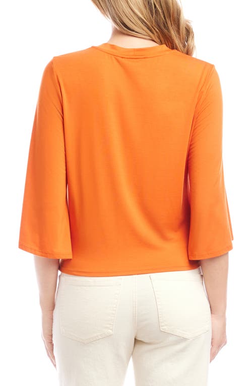 Karen Kane Drape Front Top In Tangerine In Orange