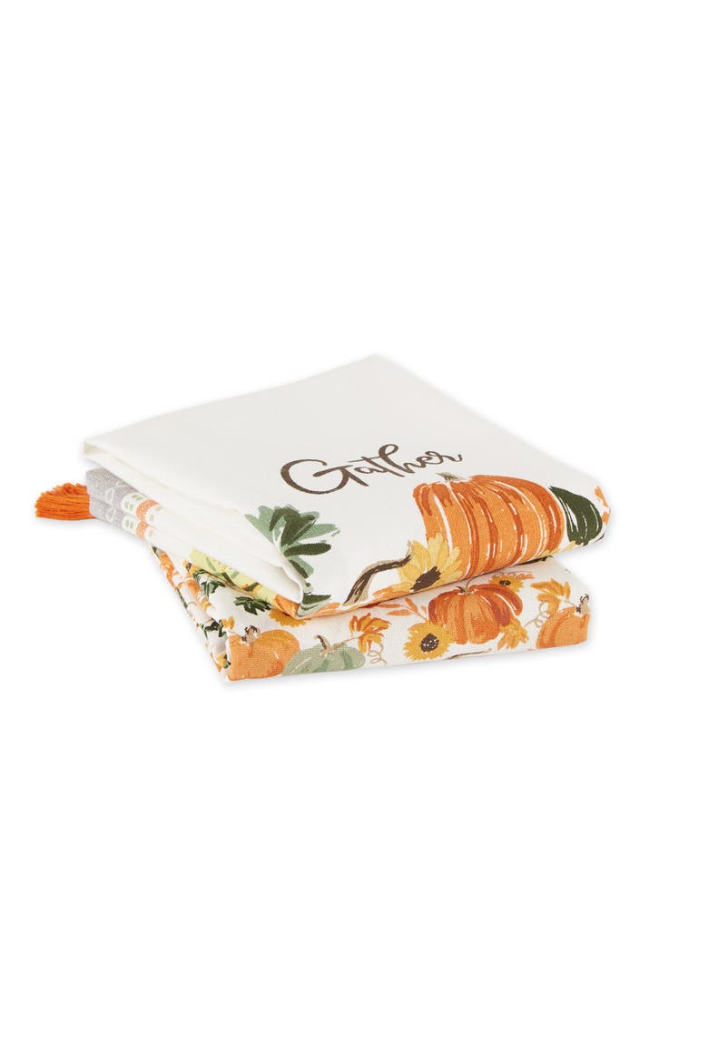 Gather Fall Squash Assorted Printed Dishtowel Set/2, Alternate, color, Gather