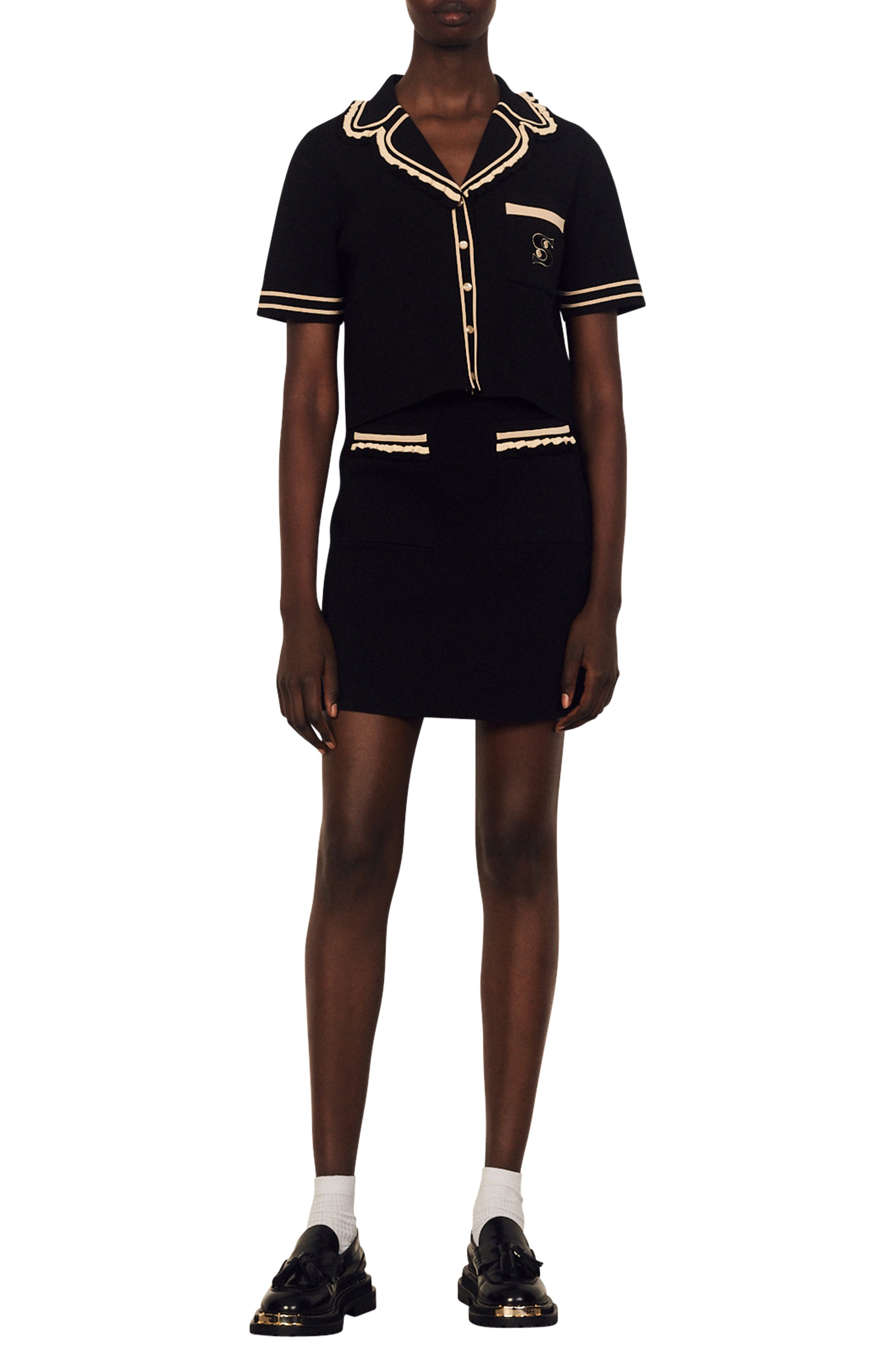 SANDRO Ewen Knit Skirt