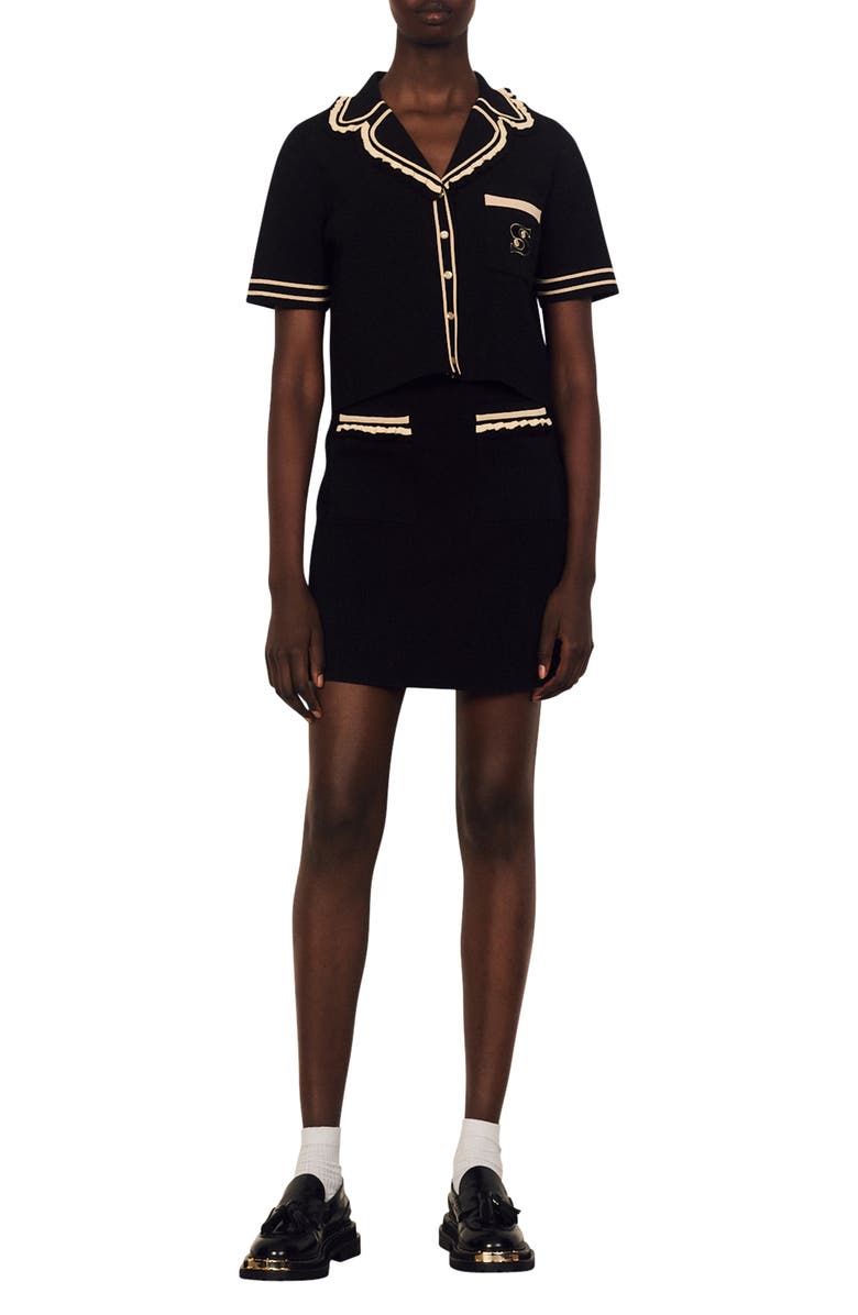 SANDRO Ewen Knit Skirt, Main, color, 