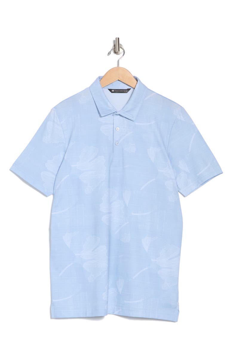 TravisMathew Flower Featherweight Polo, Alternate, color, Heather Dusty Blue