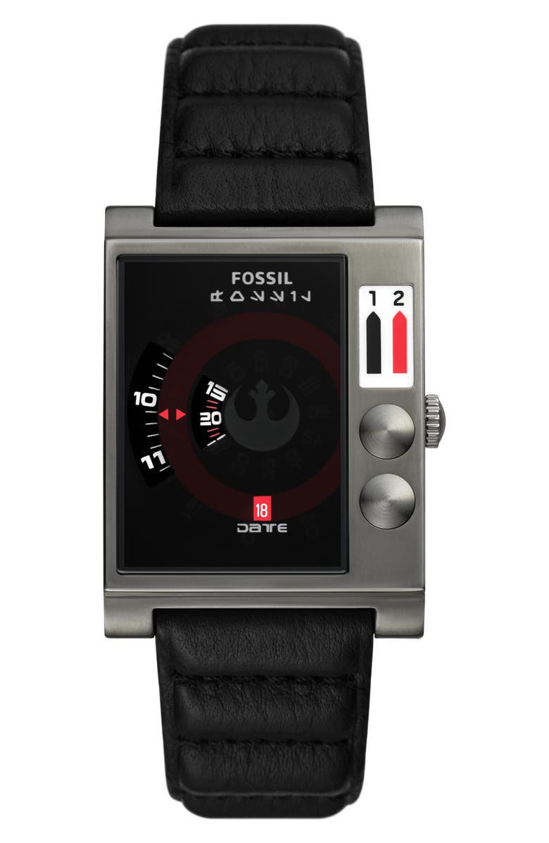 Fossil x Star Wars<sup>™</sup> Limited Edition Endor Leia Leather Strap Watch, 40mm, Main, color,