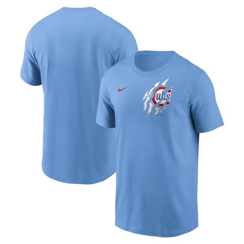 Men's Nike Light Blue Chicago Cubs Alt Pinstripe T-Shirt
