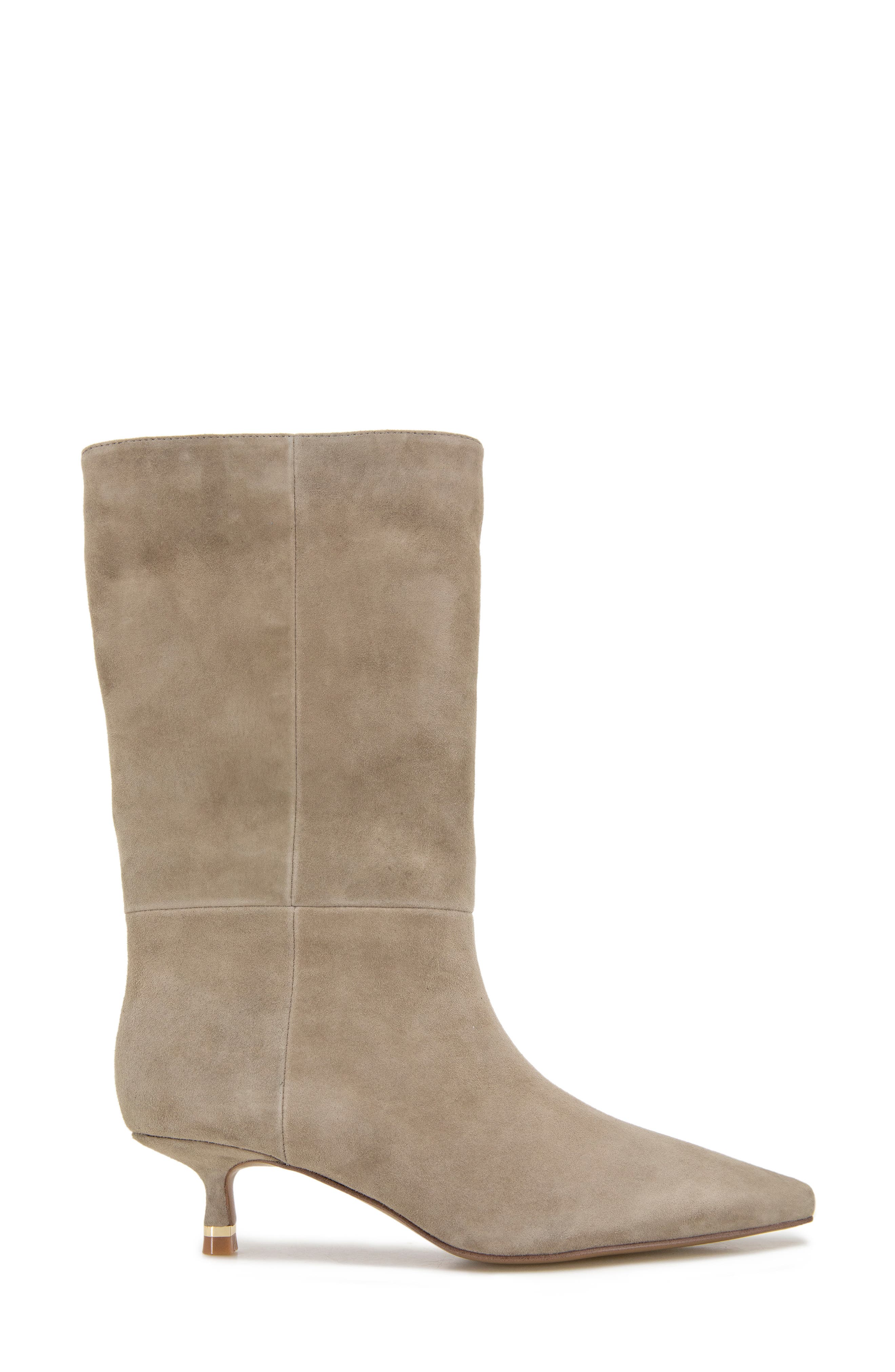 Kenneth Cole Meryl Pointed Toe Boot, Alternate, color, Taupe Suede