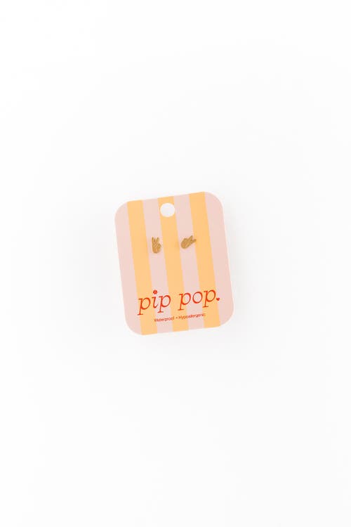 Pip Pop Peace Stud Earrings In Brown