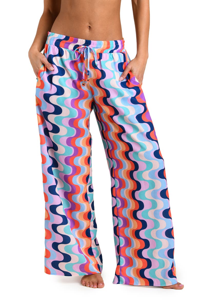 Untamed Tropics Wide Leg Cover-Up Pants, Main, color, MULTI