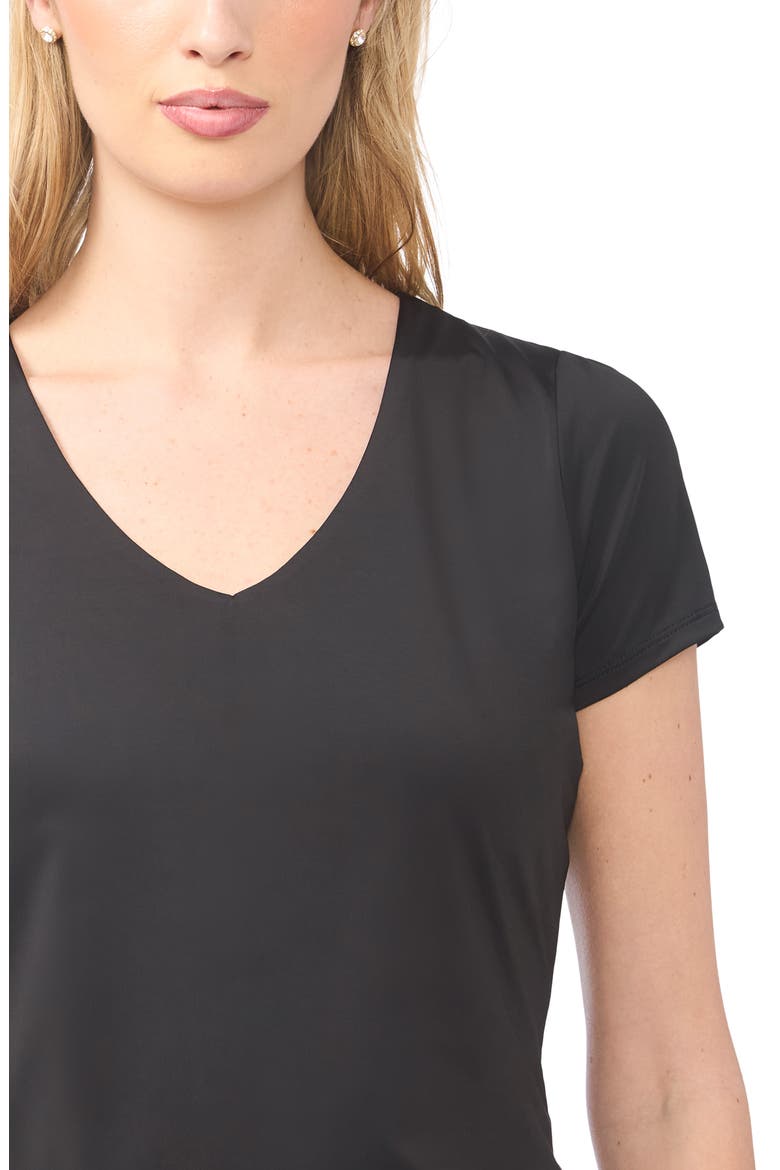 V-Neck Compression T-Shirt, Alternate, color, RICH BLACK 060