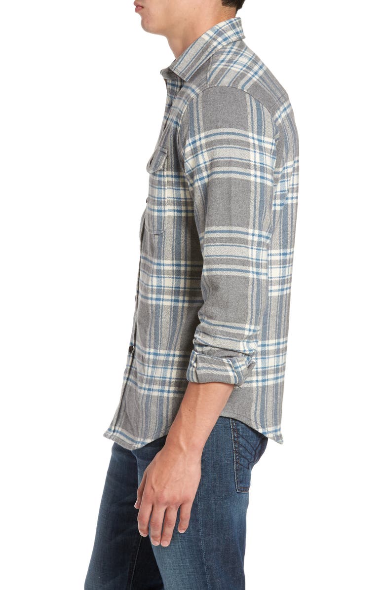 Jeremiah Marin Herringbone Plaid Flannel Shirt, Alternate, color,