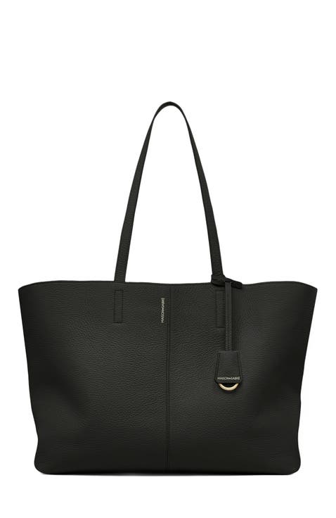 Large Leather Zipped Soft Tote