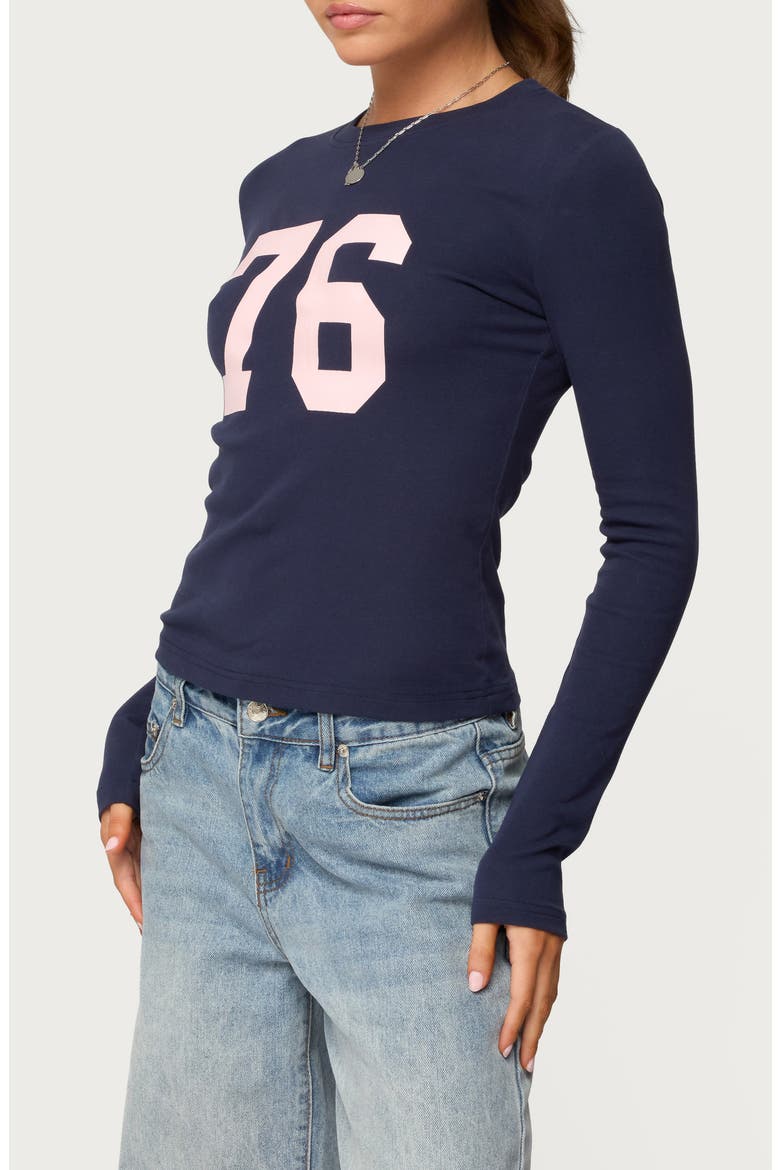 76 Stretch Cotton Graphic T-Shirt, Alternate, color, NAVY