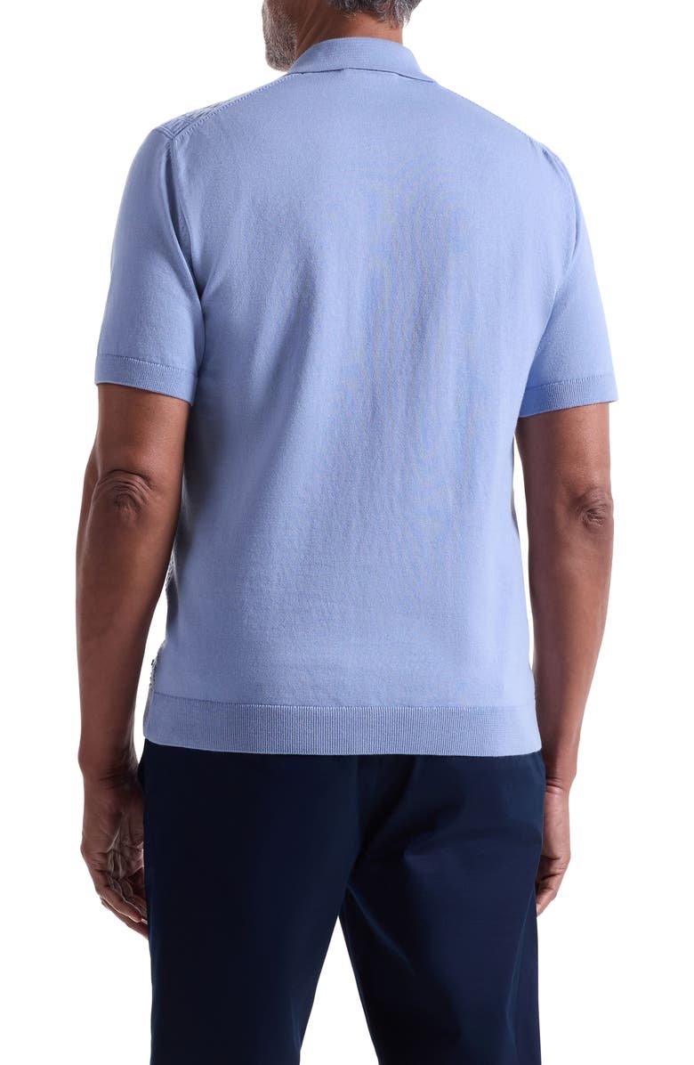 Bugatchi Short Sleeve Cardigan, Alternate, color, Air Blue