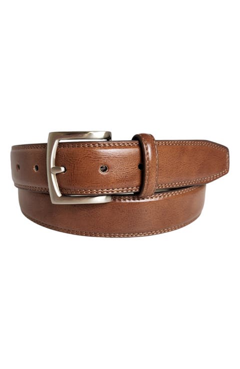 Double Stitch Leather Belt