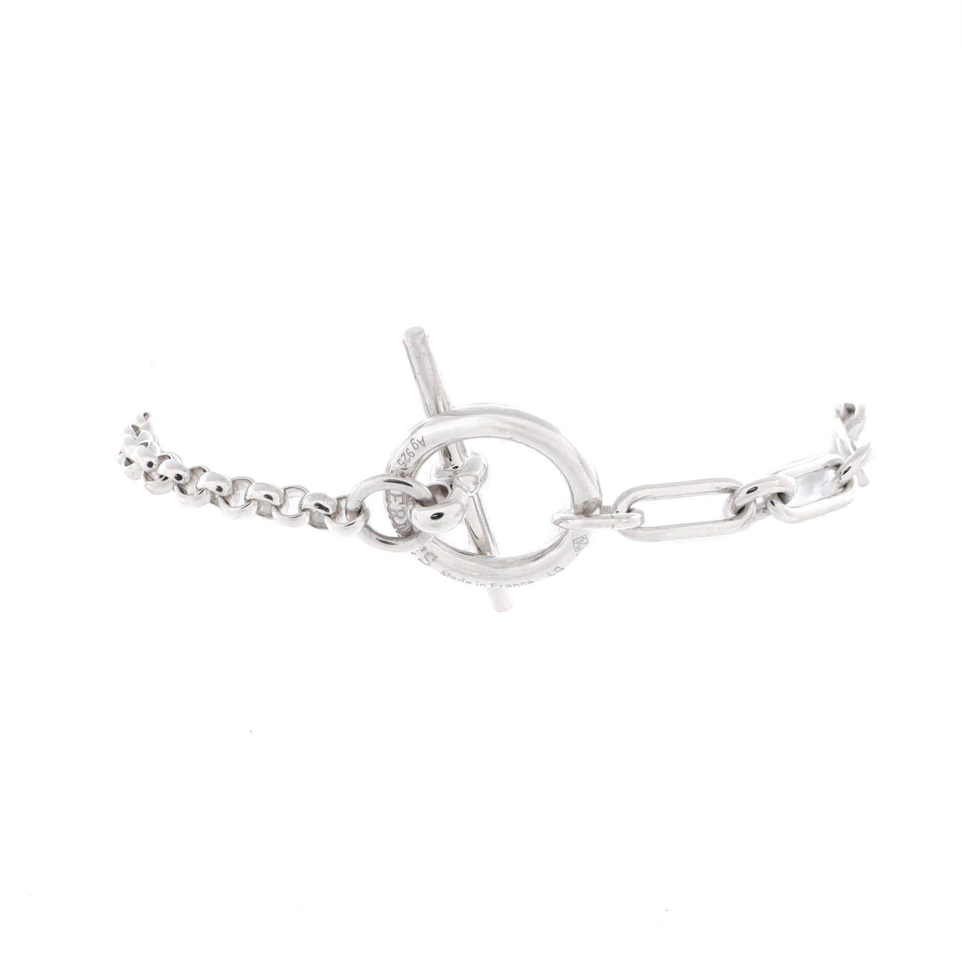 Pre-Owned Hermes Chaine d'Ancre Punk Bracelet Sterling Silver, Alternate, color, Silver