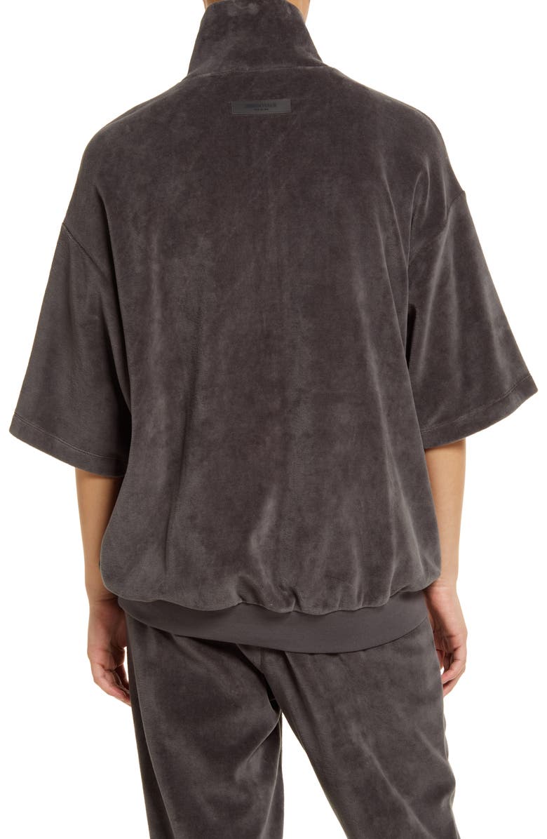 Fear of God Essentials Velour Oversize Half Zip Pullover, Alternate, color, 
