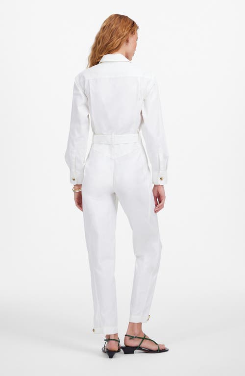 Madewell Utility Coverall Straight Leg Jumpsuit In White