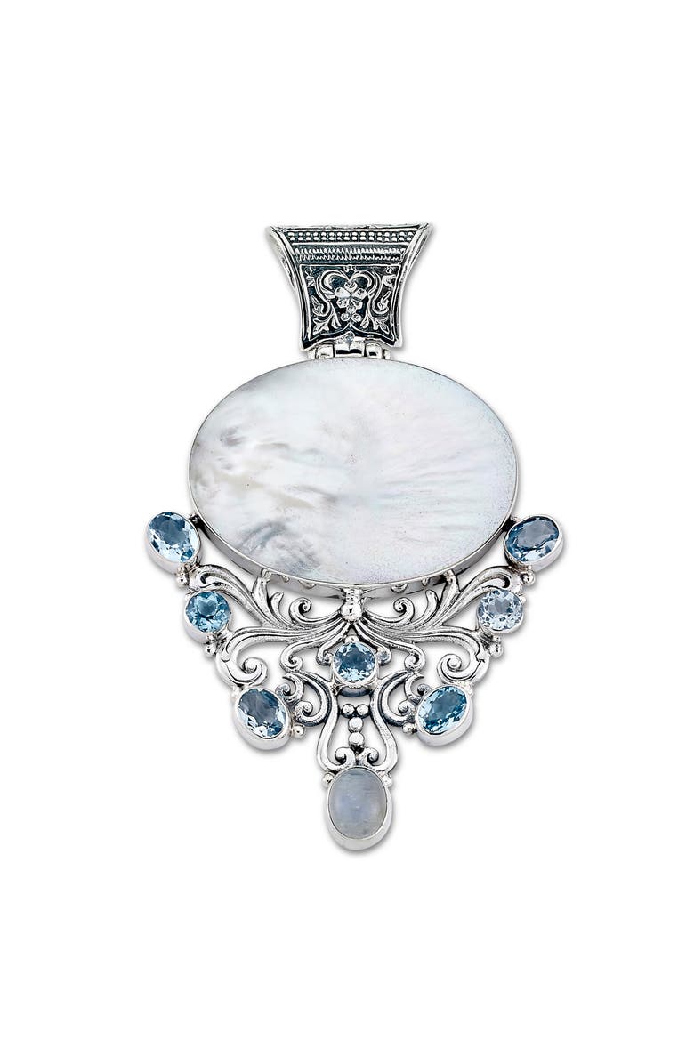 SAMUEL B. Blue Topaz & Mother-of-Pearl Pendant, Main, color, Blue