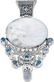 SAMUEL B. Blue Topaz & Mother-of-Pearl Pendant