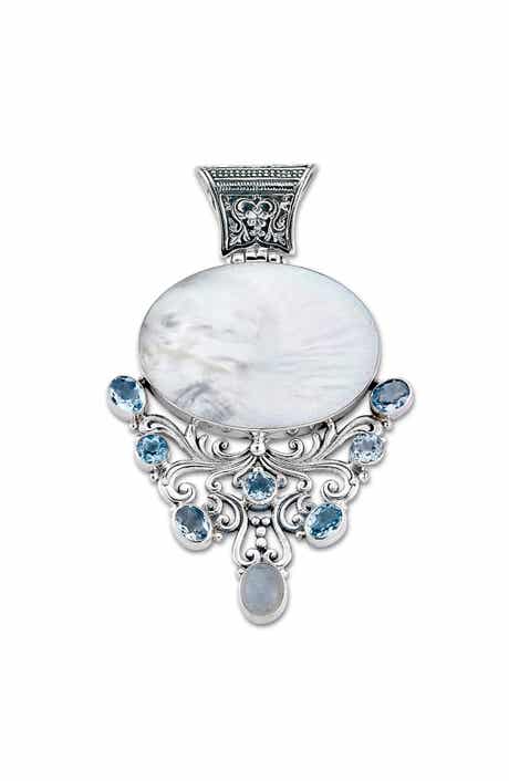 SAMUEL B. Blue Topaz & Mother-of-Pearl Pendant