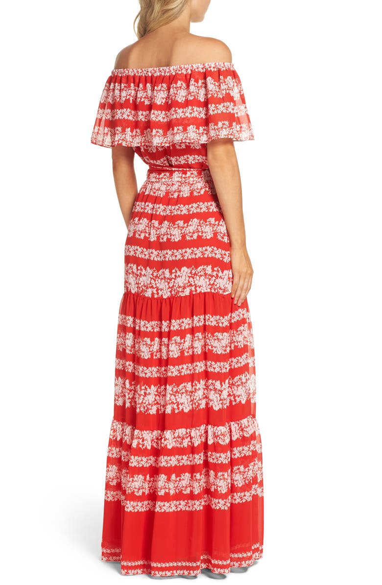 Eliza J Off the Shoulder Maxi Dress, Alternate, color, 
