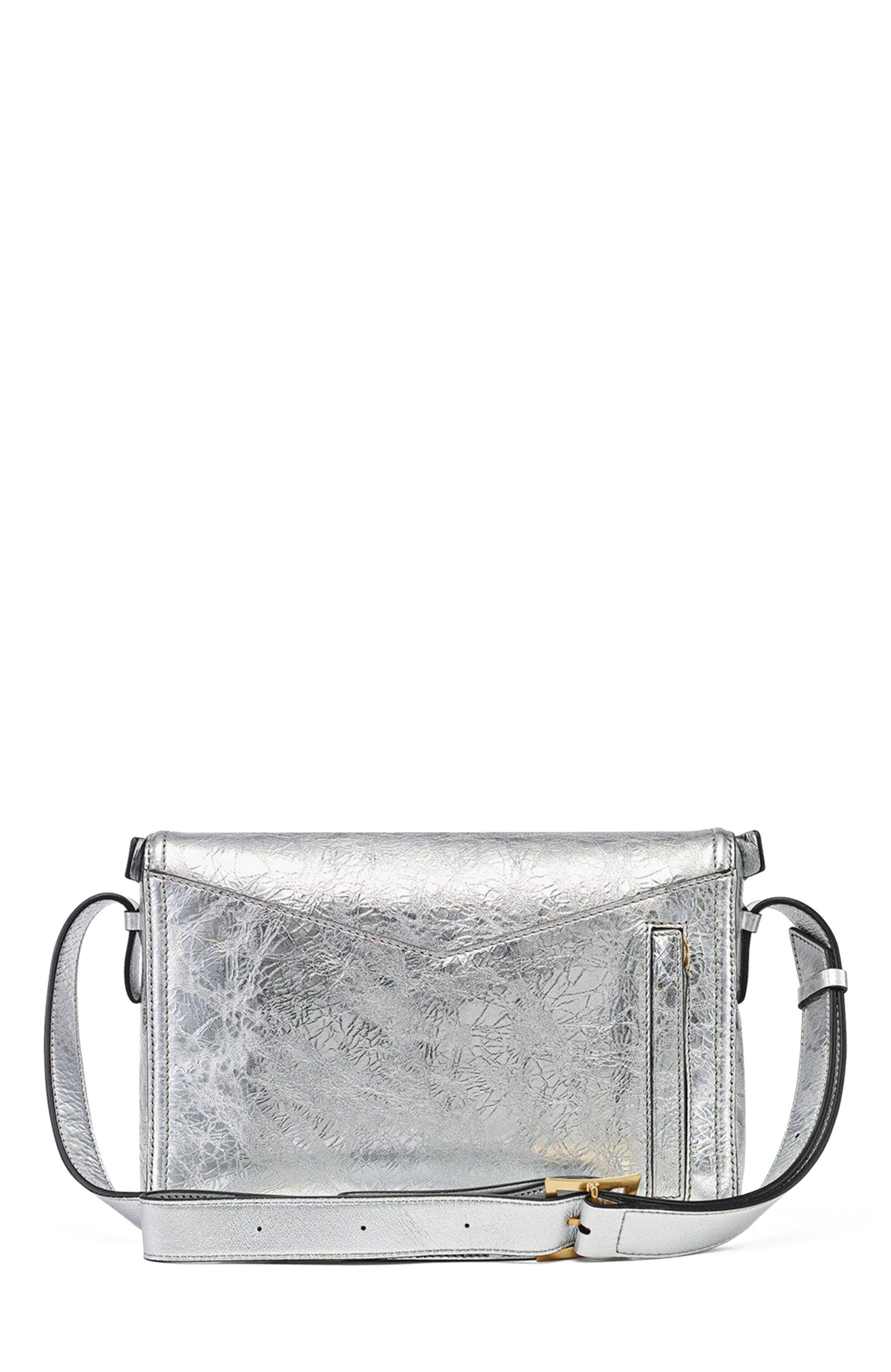 MCM Diamant 3D Shoulder Bag in Metallic Calf Leather, Alternate, color, Silver