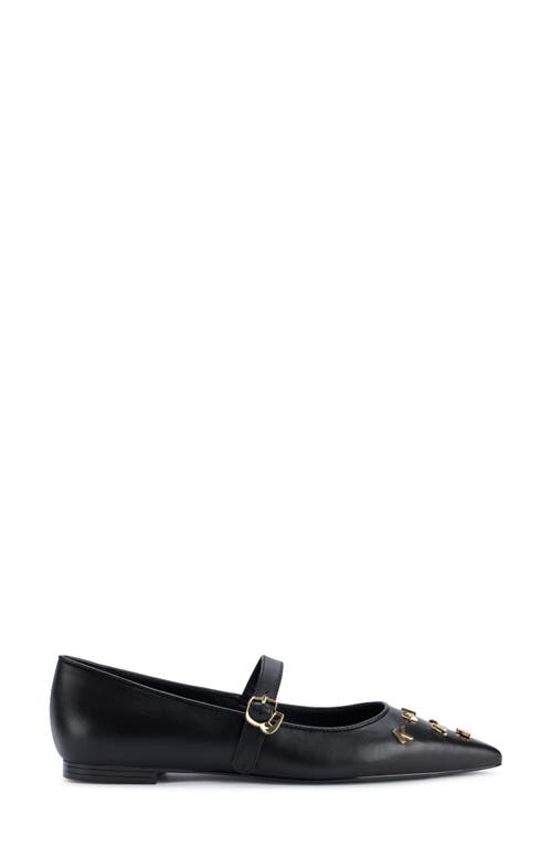 Karl Lagerfeld Paris Veyda Pointed Toe Mary Jane Flat In Black