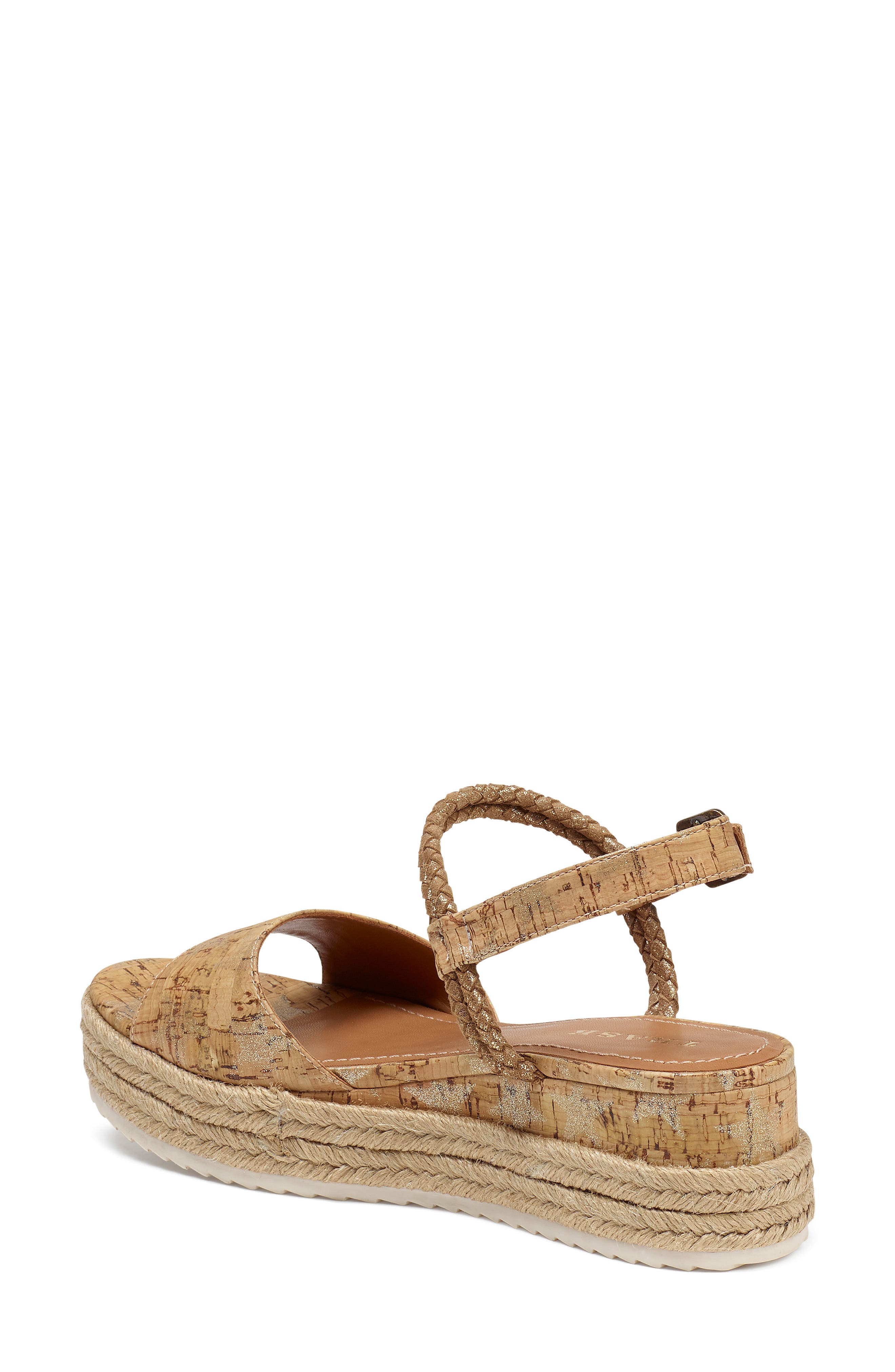 Trask Christine Metallic Espadrille Platform Sandal, Alternate, color, 