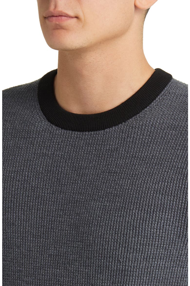 Maden Novo Merino Wool Blend Crewneck Sweater, Alternate, color, PESTLE MELANGE/BLACK