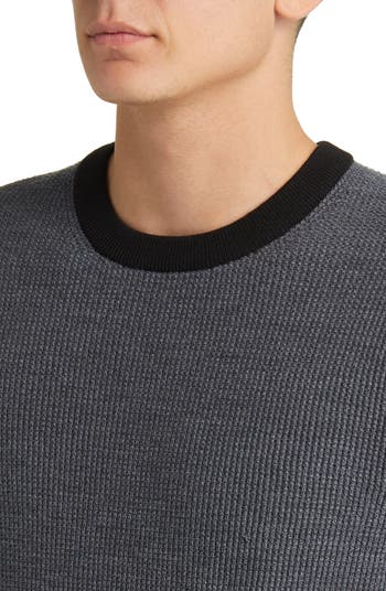 THEORY Maden Merino Wool deals Crewneck Sweater In Baltic/ Bering SZ L