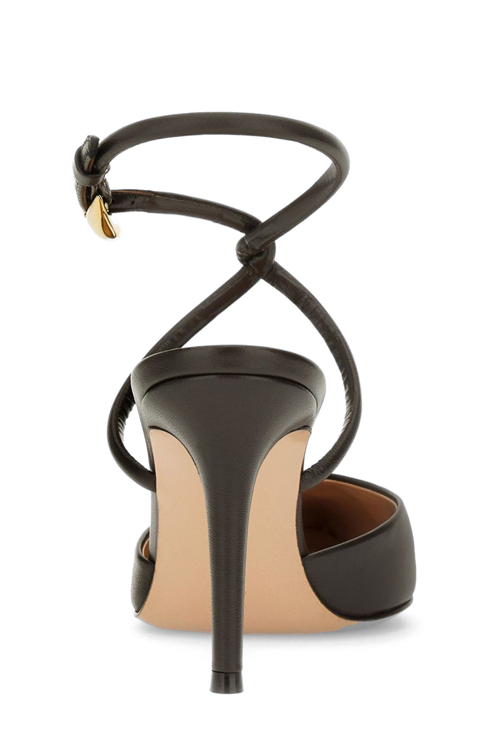 Gianvito Rossi Jungle Mamba Sling Ankle Pump, Alternate, color, Brown Lamb Leather