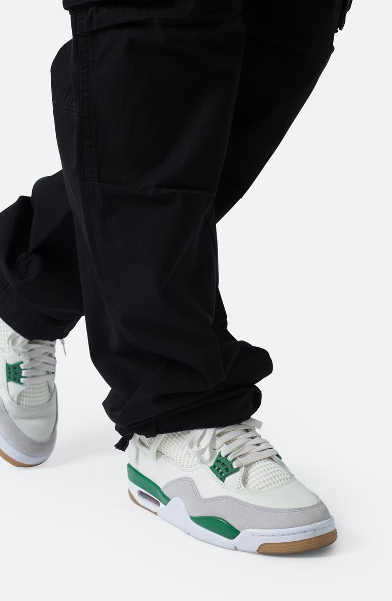 mnml Ultra Baggy Cotton Cargo Pants, Alternate, color, Black