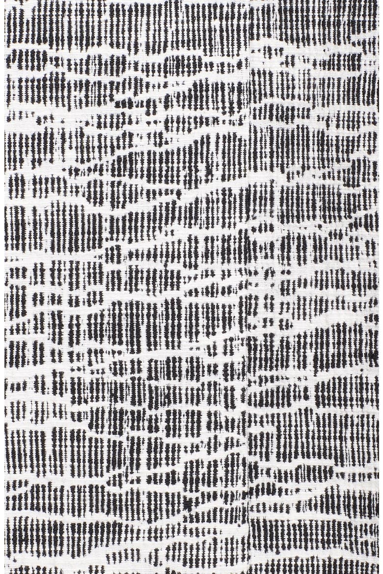 Ikat Jacquard Double Breasted Coat, Alternate, color, BLACK/ WHITE