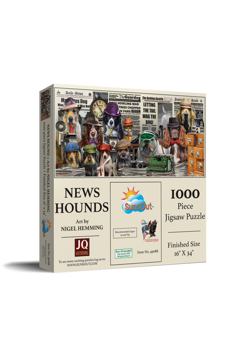 NewsHounds 1000 piece Jigsaw Puzzle for Adults, Main, color, Multicolor