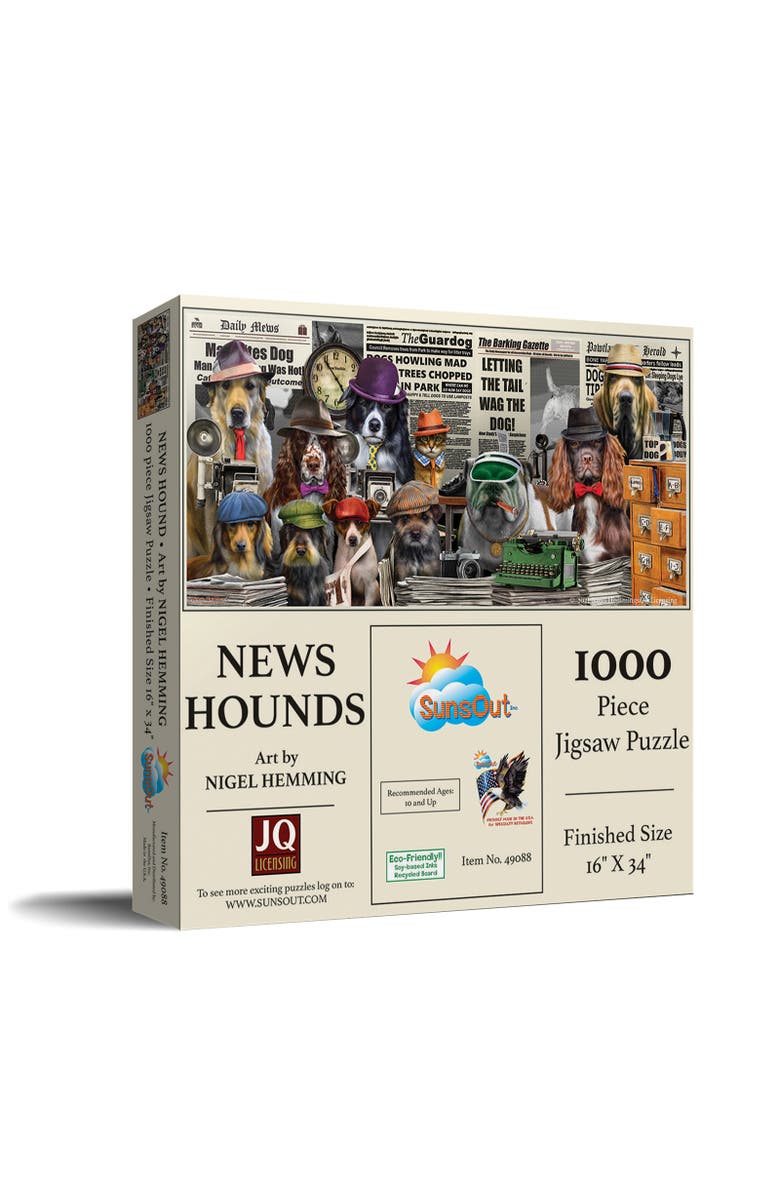 Sunsout NewsHounds 1000 piece Jigsaw Puzzle for Adults, Main, color, Multicolor