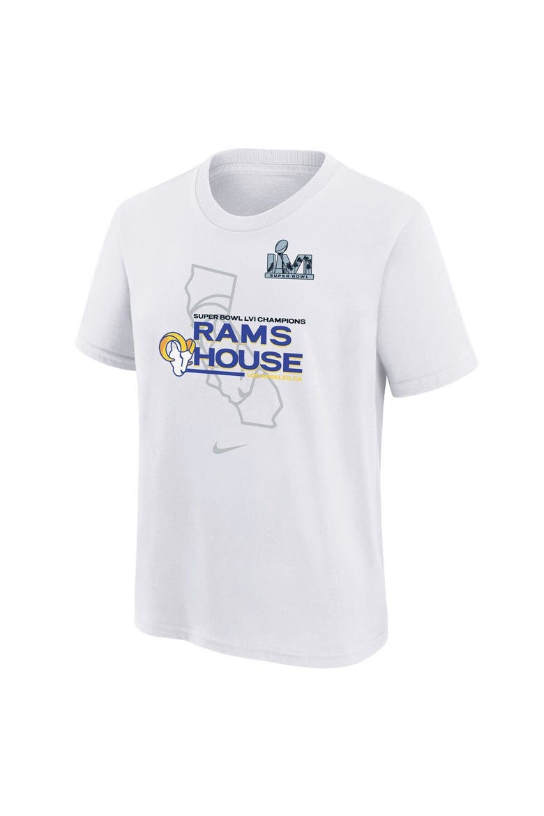 Youth Nike White Los Angeles Rams Super Bowl LVI Champions Hometown T-Shirt, Alternate, color, White