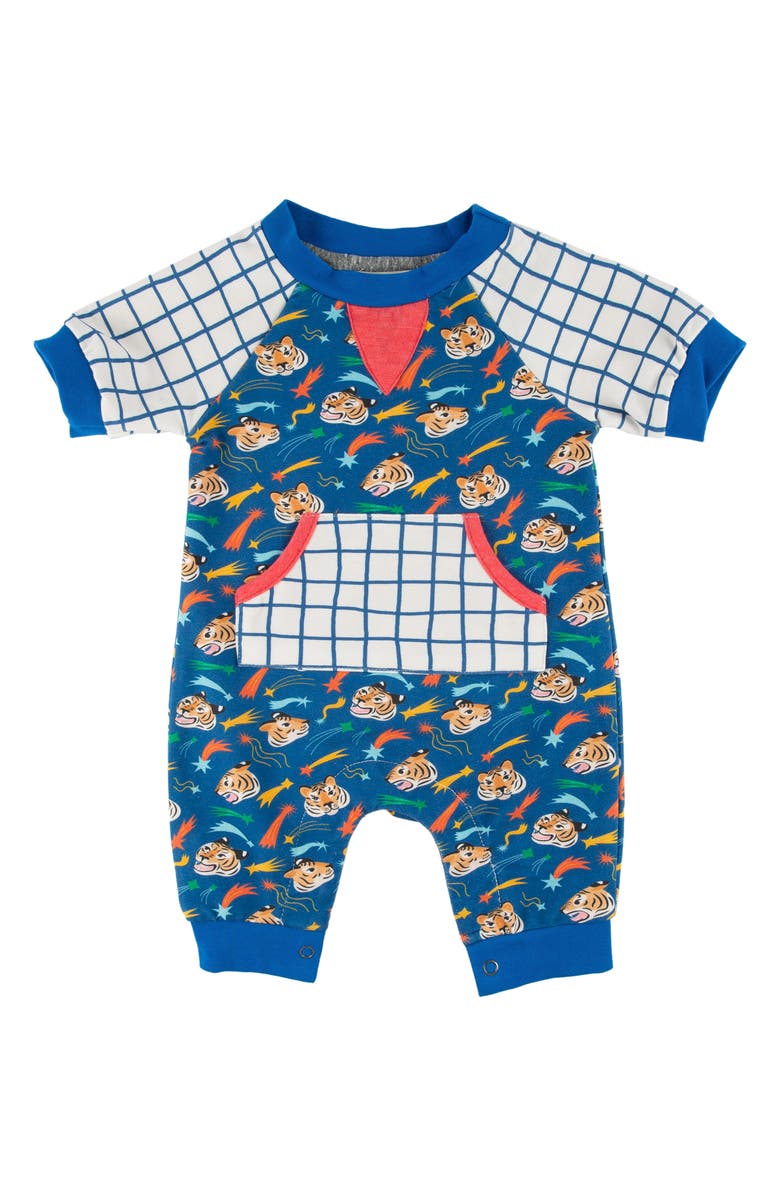 Miki Miette Henry Mix Print Romper, Main, color, Blue