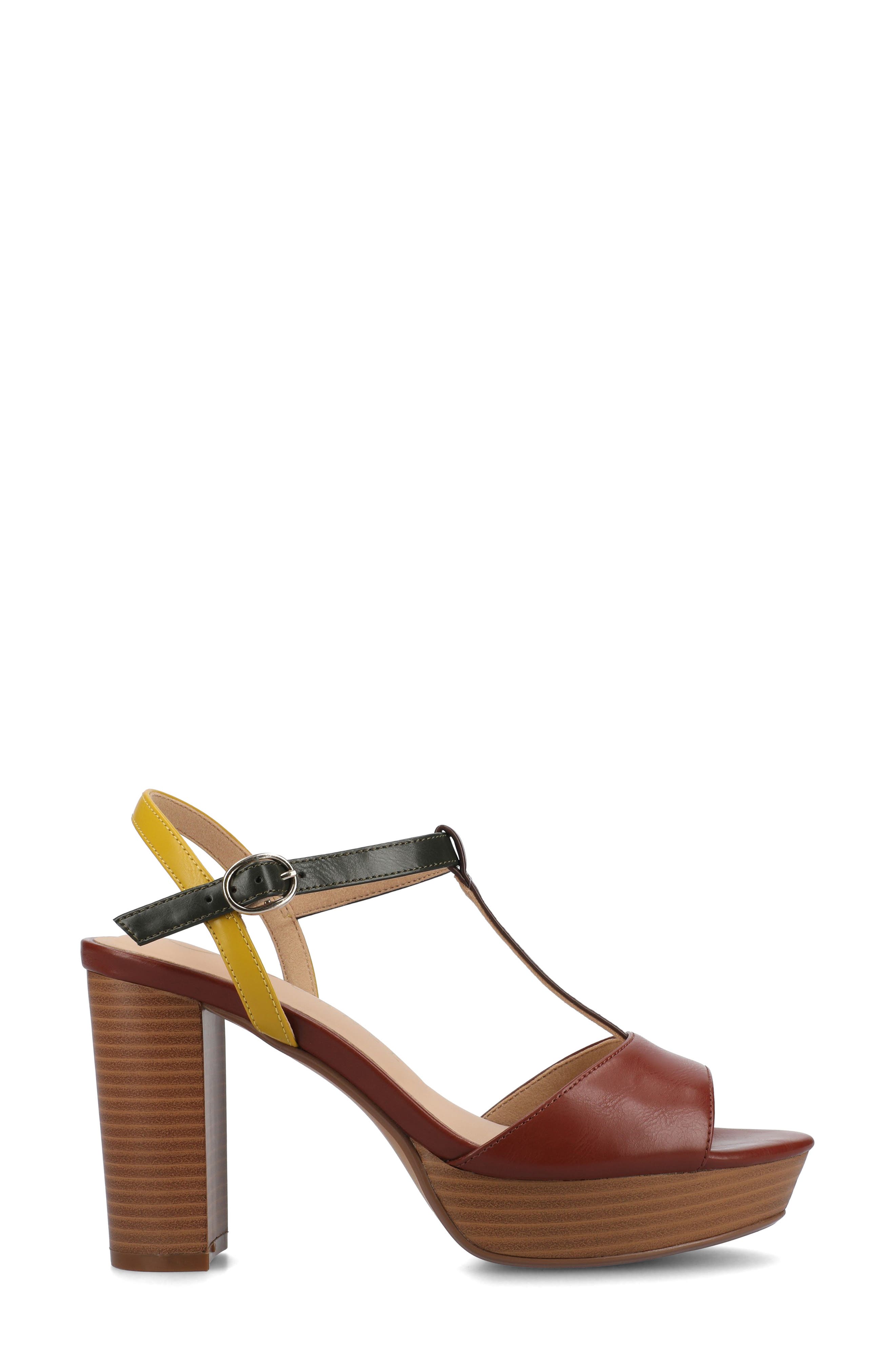 Journee Collection Lavine Slingback Flat Sandal, Alternate, color, Brown Multi