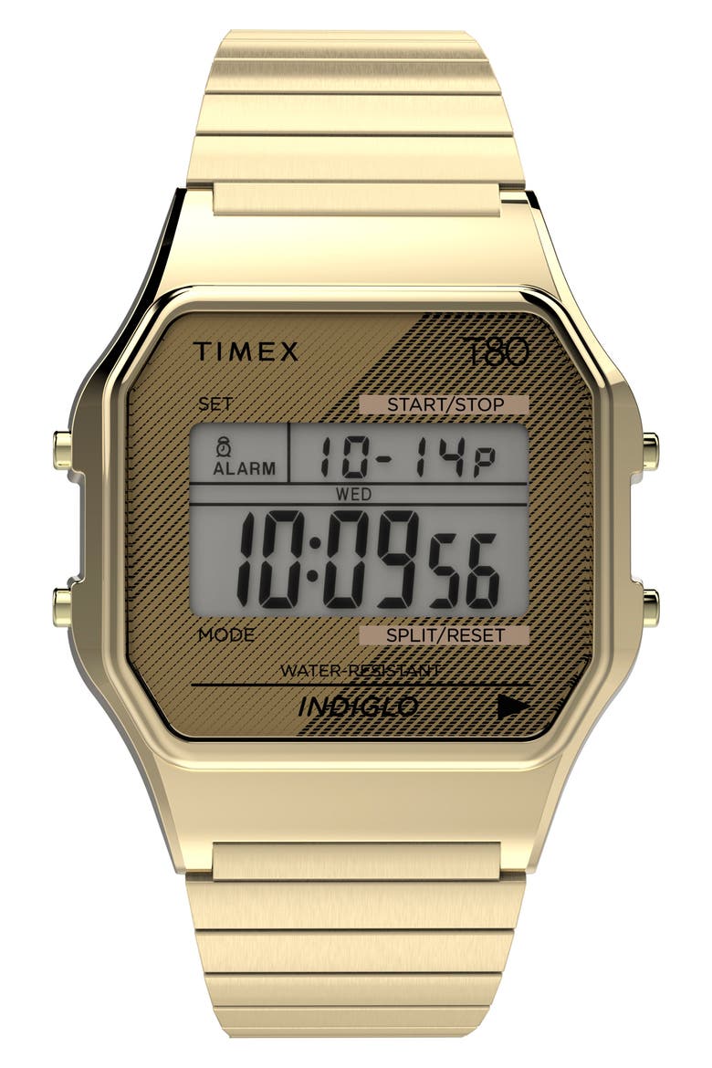 T80 Digital Chronograph Bracelet Watch, Main, color, GOLD-TONE