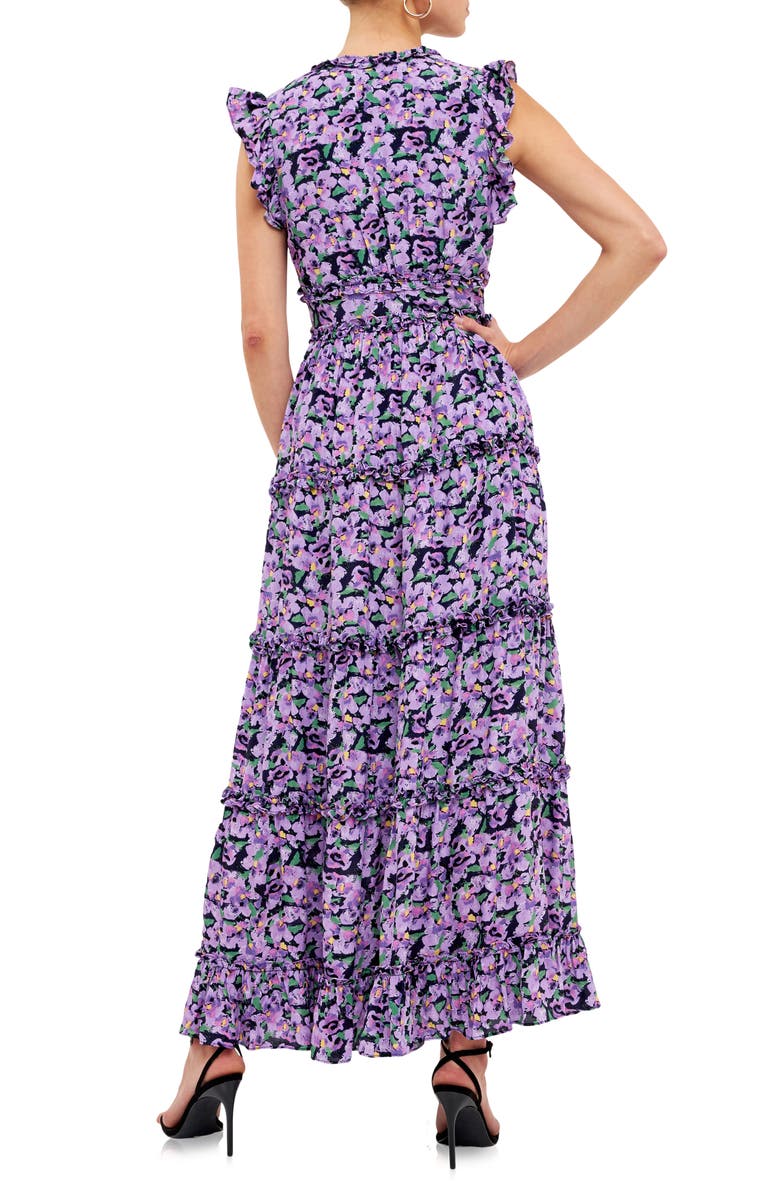 Free the Roses Floral Ruffle Tiered Maxi Dress, Alternate, color, 
