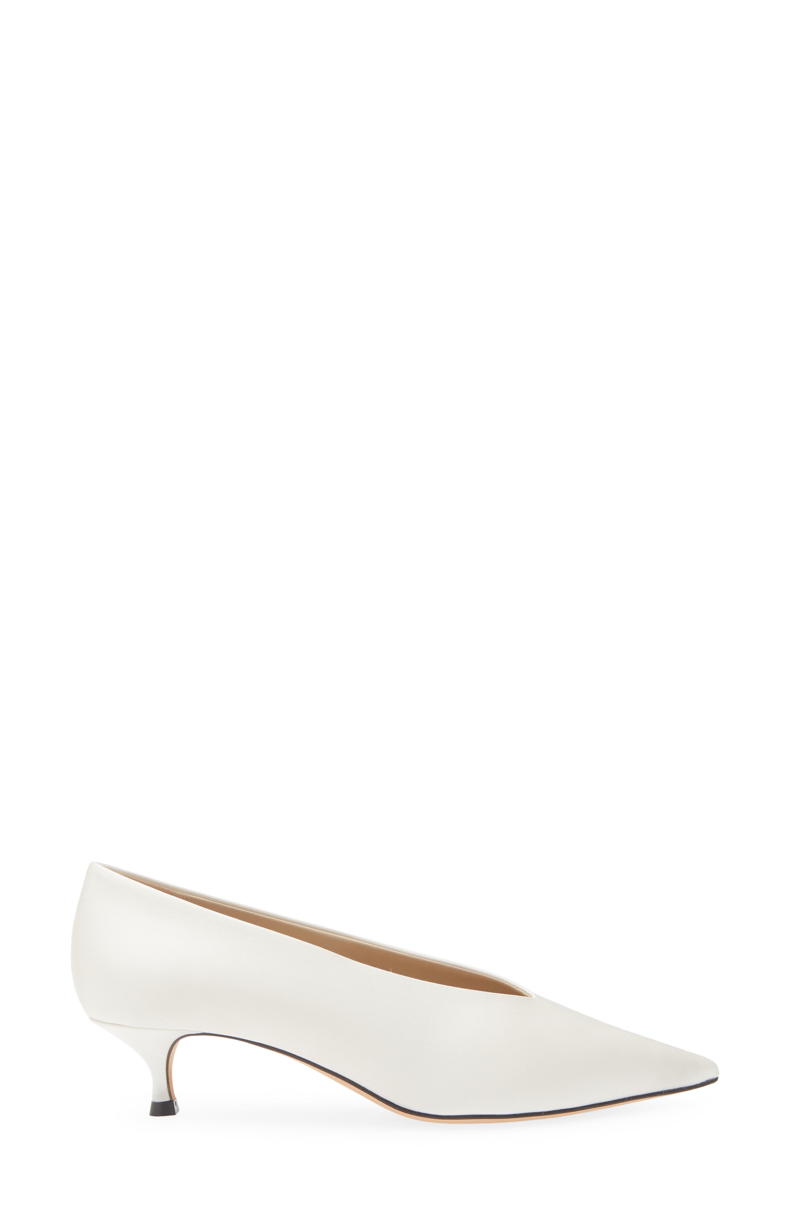 Babouche Kitten Heel Pointed Toe Pump, Alternate, color, IVORY
