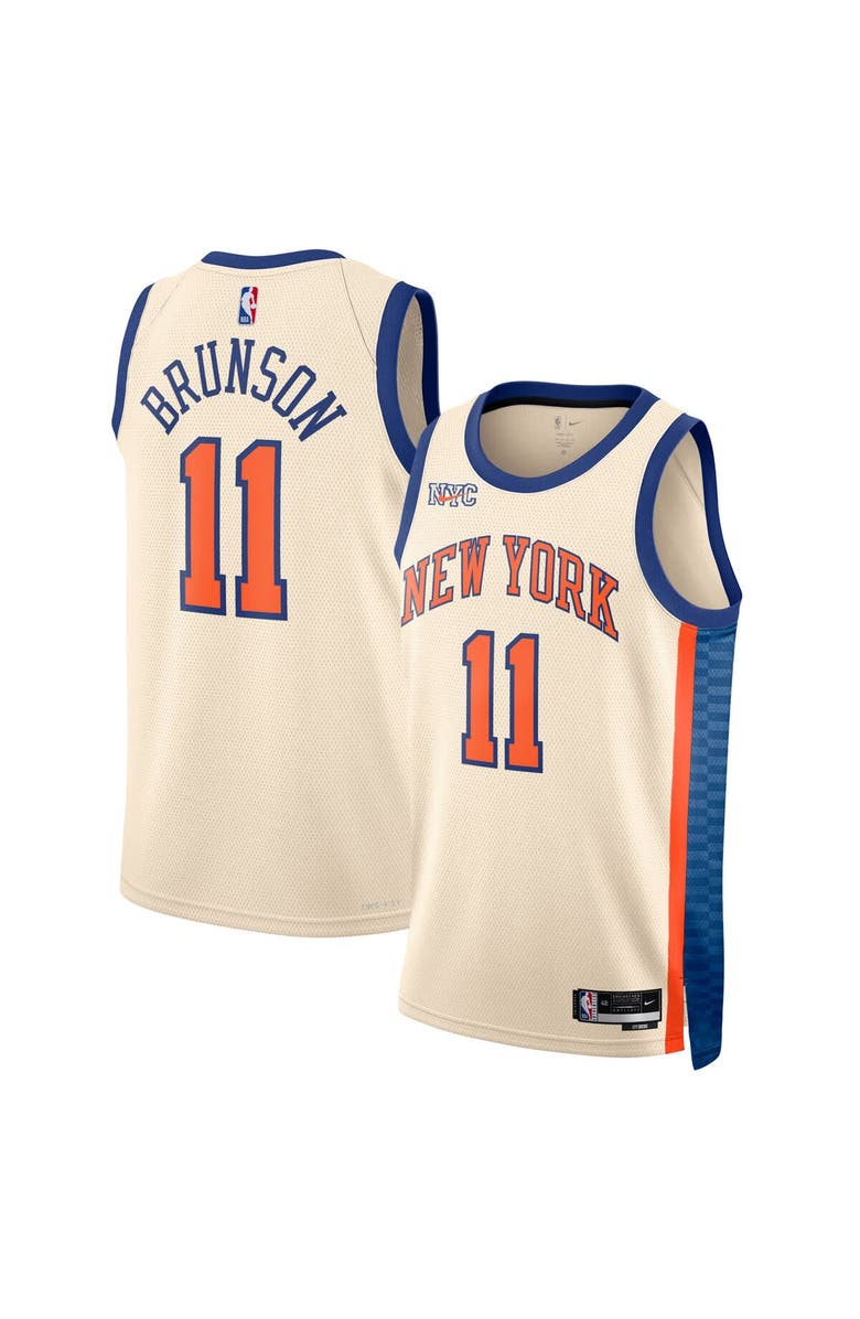Nike Unisex Nike Jalen Brunson Cream New York Knicks 2025/26 Swingman Jersey - City Edition, Main, color, 