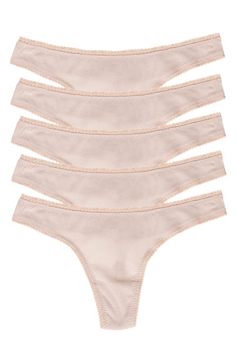 5-Pack Mesh Hip Thongs
