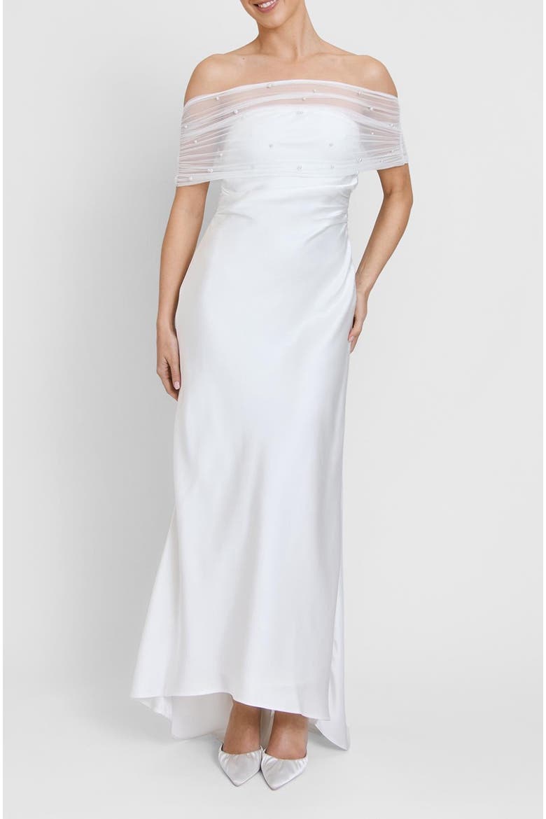 bardot silk dress Monroe Cowl Neck Maxi Dress In Toffee